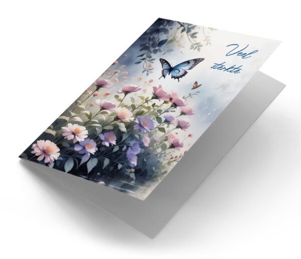 Vlinder met bloemen illustratie