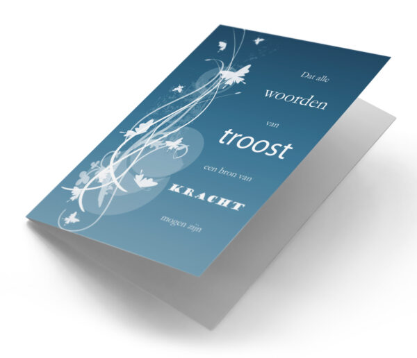 Troost kracht vlinder blauw