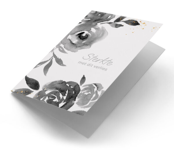 Aquarel roos zwart wit