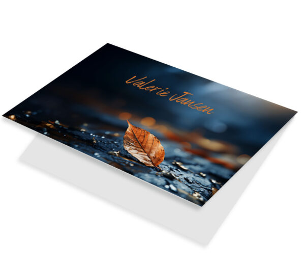 Herfstblad met regendruppels